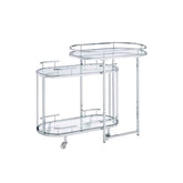 Piffo Clear Glass & Chrome Finish Serving Cart Model AC00162 By ACME Furniture